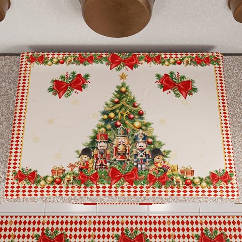 PETTI Artigiani Italiani - Weihnachtliche Herdabdeckung, Herdabdeckung für Weihnachtsküche, Herdabdeckung 50 x 70 cm, Herdabdeckung Nussknacker Rot, 100 % Made in Italy von PETTI Artigiani Italiani