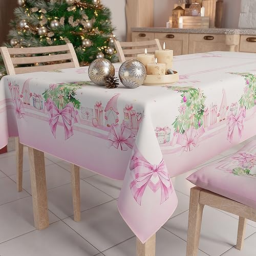 PETTI Artigiani Italiani - Weihnachtstischdecke schmutzabweisend rechteckig Tischdecke Weihnachten Küche Design Zwerg Rosa X24-Sitzer (140 x 450 cm) 100% Made in Italy von PETTI Artigiani Italiani