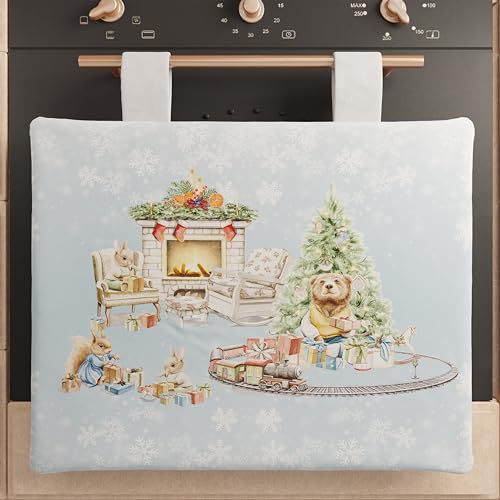 PETTI Artigiani Italiani - Ofenabdeckung für Weihnachten, Backofenabdeckung, Backofenabdeckung 40 x 50 cm, Ofenabdeckung Snow, 100% Made in Itay von PETTI Artigiani Italiani
