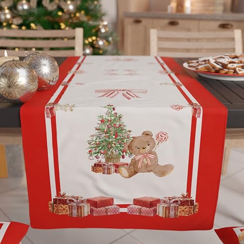 Petti Artigiani Italiani - Tischläufer Weihnachten, Tischläufer Weihnachten, Küchenläufer 140 x 40 cm, Tischläufer Weihnachten eleganter Bär, 100% Made in Itay Petti Artigiani Italiani - Tischläufer Weihnachten, Tischläufer Weihnachten, Küchenläufer 140 x 40 cm, Tischläufer Weihnachten eleganter Bär, 100% Made in Itay von PETTI Artigiani Italiani
