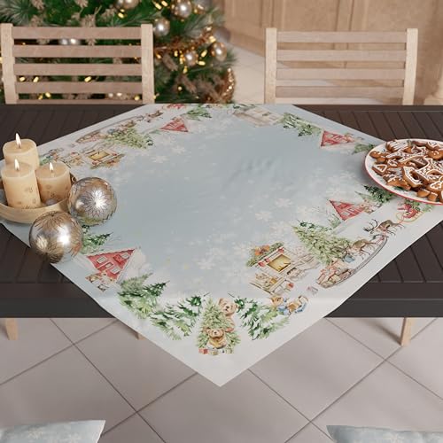 PETTI Artigiani italiani - Weihnachtliche Mitteldecke, Tischdekoration für Weihnachten, Tischläufer, 90 x 90 cm, Schneeflocke, 100 % Made in Itay von PETTI Artigiani Italiani