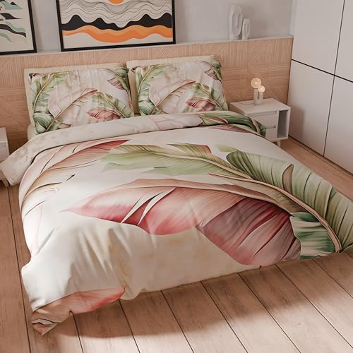 Petti Artigiani Italiani - Bettwäsche-Set für Einzelbett, 135 x 200 cm (1 Kissenbezug 75 x 50 cm inklusive), Bettwäsche-Set aus Mikrofaser mit Digitaldruck mit Blumenmuster 25 191 - Made in Italy von PETTI Artigiani Italiani