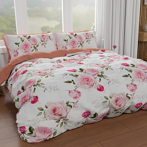 Petti Artigiani Italiani - Bettwäsche-Set für Einzelbett, 135 x 200 cm (1 Kissenbezug 80 x 80 cm inklusive), Bettwäsche-Set aus Mikrofaser mit Digitaldruck mit Blumenmuster 20 00 - Made in Italy von PETTI Artigiani Italiani