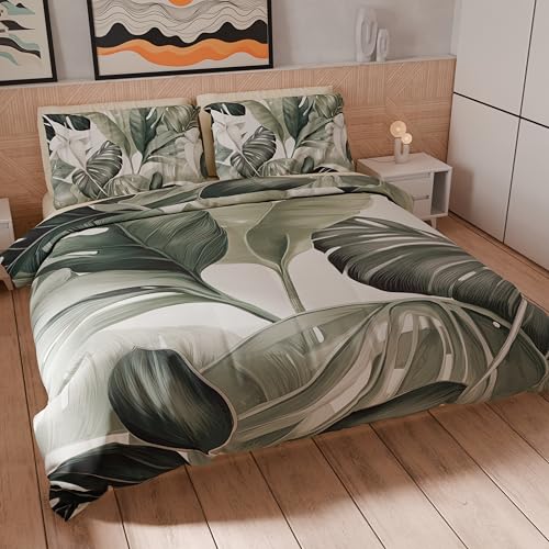Petti Artigiani Italiani - Bettwäsche-Set für Einzelbett 135 x 200 cm (1 Kissenbezug 75 x 50 cm inklusive), Mikrofaser-Bettbezug mit Digitaldruck mit Blumenmuster 25 4 - Made in Italy von PETTI Artigiani Italiani