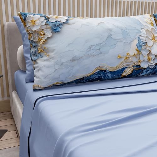 Petti Artigiani Italiani - Bettwäsche aus Baumwolle mit Kissenbezügen mit Digitaldruck, Bettlaken für französisches Bett, Bettwäsche-Set für französisches Bett, Blumen 15 Hellblau, 100% Made in Italy Petti Artigiani Italiani - Bettwäsche aus Baumwolle mit Kissenbezügen mit Digitaldruck, Bettlaken für französisches Bett, Bettwäsche-Set für französisches Bett, Blumen 15 Hellblau, 100% Made in Italy von PETTI Artigiani Italiani