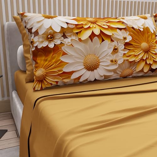 Petti Artigiani Italiani - Bettwäsche aus Baumwolle mit Kissenbezügen mit Digitaldruck, Einzelbett, Bettwäsche-Set für Einzelbett, Blumenmuster 2 Ockergelb, 100% Made in Italy Petti Artigiani Italiani - Bettwäsche aus Baumwolle mit Kissenbezügen mit Digitaldruck, Einzelbett, Bettwäsche-Set für Einzelbett, Blumenmuster 2 Ockergelb, 100% Made in Italy von PETTI Artigiani Italiani