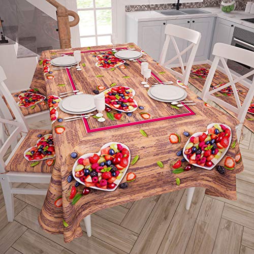 Petti Artigiani Italienische Tischdecke, schmutzabweisend, für Küchentisch 140x450 cm Fragole von PETTI Artigiani Italiani