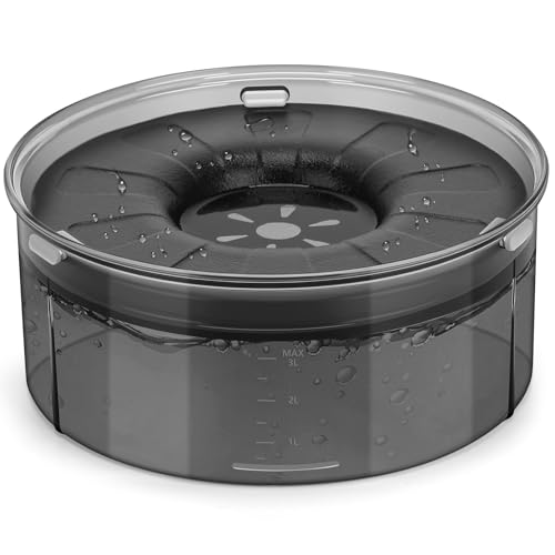 PETTOM Wassernapf Hund ohne Sabbern, 3L Transparenter Hundenapf Auslaufsicher, Trinknapf Hund Anti Schlabber, Hunde Wassernapf für Drinnen und Draußen von PETTOM