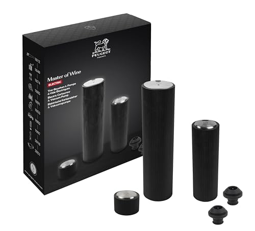 PEUGEOT - Geschenkset Korkenzieher Line Reverse + Vakuumpumpe Preserve - Elektrisch, wiederaufladbar, 100% automatisch -Lange Autonomie - Schnelles Nachfüllen - Geschenkidee für Önologie - Mattschwarz PEUGEOT - Geschenkset Korkenzieher Line Reverse + Vakuumpumpe Preserve - Elektrisch, wiederaufladbar, 100% automatisch -Lange Autonomie - Schnelles Nachfüllen - Geschenkidee für Önologie - Mattschwarz von PEUGEOT