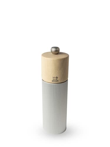 PEUGEOT - Pfeffermühle Line 18 cm - Klassische Mahlgradeinstellung - Aluminium und Holz mit PEFC-Siegel - Französiches Know-How - Naturfarben von PEUGEOT