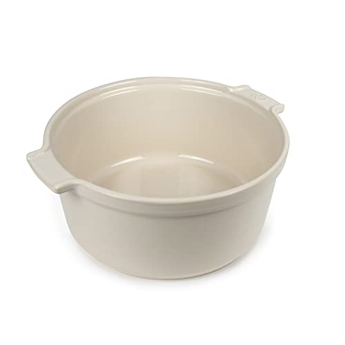 PEUGEOT - Runde Souffléeform aus Keramik - 24 cm x 22 cm x 9,7 cm - Fassungsvermögen: 2,4 L - 10 Jahre Garantie - Ecru von PEUGEOT