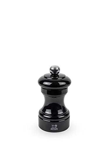 PEUGEOT - Bistro 10 cm Salt Mill - Classic Grind System - Made with PEFC Certified Wood - Lifetime Guaranteed Mechanism - Made in France - Bistrorama - Black Colour von PEUGEOT