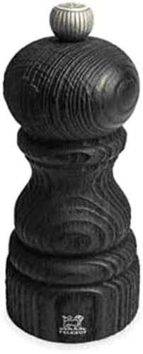 PEUGEOT - Salzmühle Paris Nature Black 12 cm - Klassische Mahlgradeinstellung - Aus recyceltem Holz mit PEFC-Siegel - Französiches Know-How - Schwarz von PEUGEOT