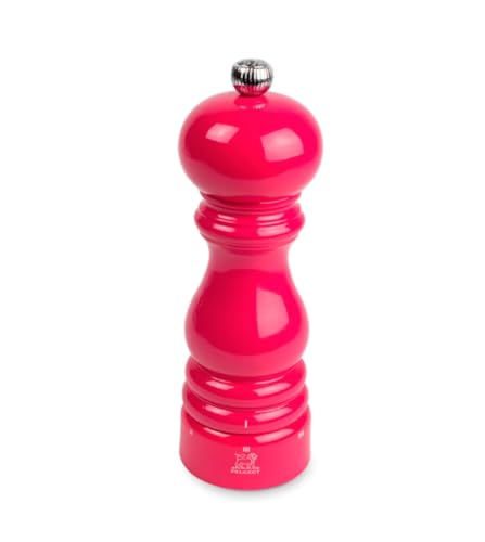 PEUGEOT - Salzmühle Paris u‘Select 18 cm - 6 Mahlgrade - Innovatives Zirlion-Mahlwerk für pulverfeines Salz - Aus PEFC-zertifiziertem Holz - Französisches Know-how - Bonbonrosa lackiert von PEUGEOT