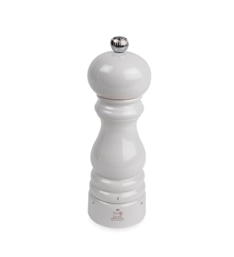 PEUGEOT - Salzmühle Paris u‘Select 18 cm - ParisRama - 6 Mahlgrade - Innovatives Zirlion-Mahlwerk für pulverfeines Salz - Aus PEFC-zertifiziertem Holz - Französisches Know-how - Perlgrau lackiert von PEUGEOT