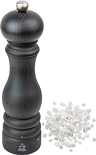 PEUGEOT - Salzmühle Paris u‘Select 22 cm - 6 voreingestellte Mahlgrade - Innovatives Zirlion-Mahlwerk für pulverfeines Salz - Aus PEFC-zertifiziertem Holz - Französisches Know-how - Graphitfarben von PEUGEOT