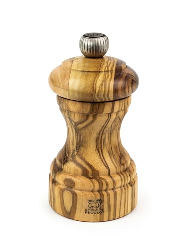 PEUGEOT Tahiti Duo Spring Salt und Pepper Mill Set 15 cm 6 Zoll Shadow of Pink 38212 Rose, Olivenholz von PEUGEOT