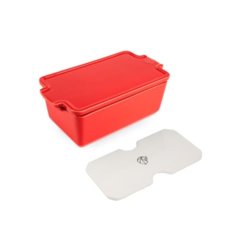 PEUGEOT - Terrine aus Keramik mit Presse - 20 cm x 11 cm x 7,5 cm - Inhalt: 0,65 L - 10 Jahre Garantie - Französisch Know-How - Rot von PEUGEOT