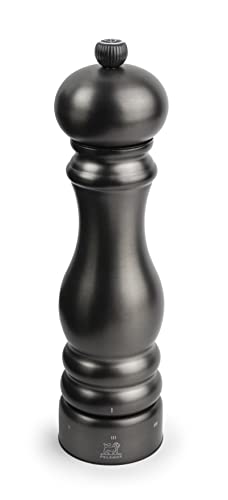 PEUGEOT - Salzmühle Paris Chef u‘Select 22 cm - 6 voreingestellte Mahlgrade - Innovatives Zirlion-Mahlwerk für pulverfeines Salz - Aus Edelstahl - Französisches Know-how - Farbton Carbon von PEUGEOT