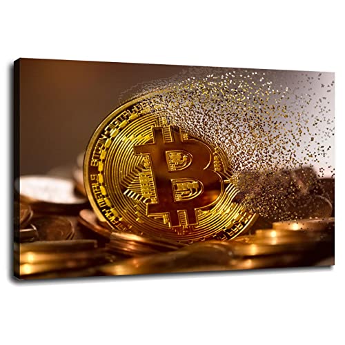 Blockchain Technology Smart Bitcoin Money Leinwanddruck Poster Wandkunst für Zuhause 1 Stück Dekorationen mit Rahmen 30,5 x 20,3 cm von PEUPPTR