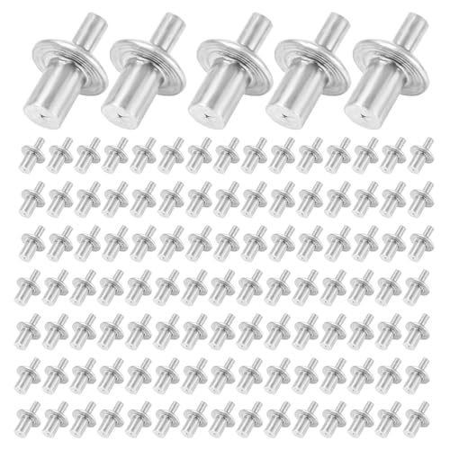 100 Stück Aluminium Schlagnieten, Hammerschlagnieten, Schlagnieten Alu mit Rundem Kopf Vollnieten Klopftyp Spreiznieten für Zuhause Elektronik von PEUTIER