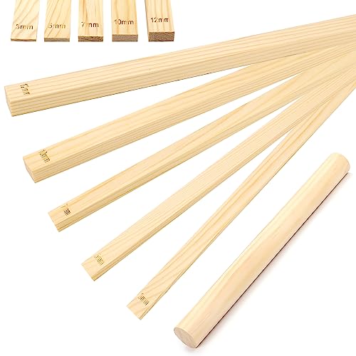 11 Stück Töpfer-Rollführungsstäbe und Nudelholz aus Holz Set Polymer-Ton-Tiefenführung Töpfer-Ton-Werkzeuge zum Basteln Töpfern Polymer-Ton-Dicke (5 Größen) von PEUTIER