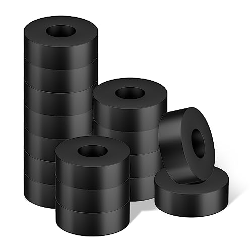 16 Stück Vibrationsdämpfungspads, 4cm Außendurchmesser 1,2cm ID 1cm dick Mechanische Vibrationsdämpfungspads Gummi Unterlegscheiben, Schwarze Gummibuchsen, Gummi-Isolator-Unterlegscheiben von PEUTIER