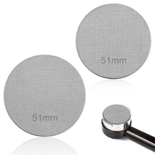 2 Stück 51mm Espresso Puck Sieb, 316 Edelstahl Puck Screen 150 μm Wiederverwendbar Espresso-Siebträger-Puck-Sieb Robust Kaffee-Siebfiltergewebe für Espresso von PEUTIER