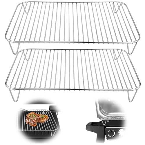 2 Stück Grillrost für Ninja Woodfire, Edelstahl Antihaftbeschichtet Grill Kochen Grillständer Grill Zubehör Kompatibel mit Ninja Woodfire und Smoker Grill Camping Picknick Grillzubehör von PEUTIER