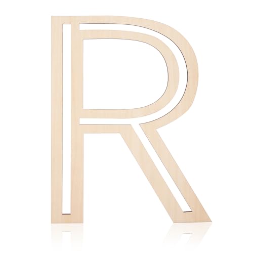 30cm Holzbuchstaben, Groß Unvollendet Holz Alphabet Buchstaben Blanke Holzbuchstaben zum Basteln Wandbuchstaben Dekor für Heimwerkerarbeiten Malen Party Zuhause Dekoration (R) von PEUTIER
