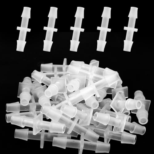 30stk Schlauch Barb Kupplung, Kunststoff 0,6x0,6cm Widerhaken-Spleißkupplungsverschraubung Weißer Schlauchadapter Rohrverbinder für Aquarien-Haushaltsadapter von PEUTIER