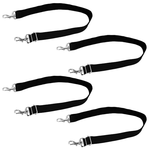 PEUTIER 4 Stück Pferdedecken Beingurte, 70-140 cm Schwarze Nylon Pferdedeckengurte mit Drehbarem Clip aus Zinklegierung Verstellbare Pferdedecken-Bauchschwanzgurte Ersatzzubehör für Pferdeausrüstung von PEUTIER