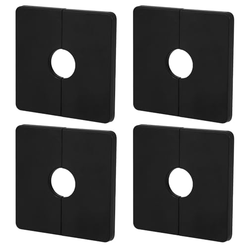 4stk Quadratische Sanitär-Abdeckplatten, Abdeckplatte für Duschhahn Quadratische Duscharm-Flansch-Rosette Ersatz-Abdeckplatte für Standard-1/2 Rohre Verwendung in Mehreren Szenen(Schwarz) von PEUTIER