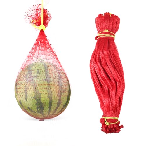 50stk Wassermelonennetze für den Garten, Wiederverwendbar Netz-Melonengitter Strapazierfähig Obsthängematte mit Kordelzug Hohe Tragfähigkeit Melonenwiege für Melone Honigtau (3,18-9,98kg) von PEUTIER