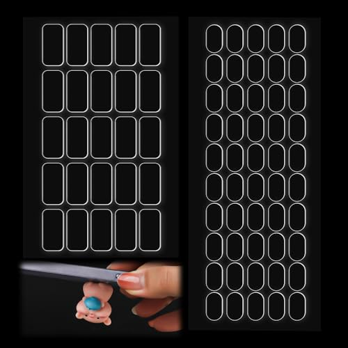 600 Stück Selbstklebender Montagekitt, 1,3 x 0,8cm und 2 x 1cm Doppelseitige Klebepunkte Transparent Abnehmbar Vielseitig Einsetzbar Klebriger Klebekitt zum Aufhängen an Wänden Bildern Postern von PEUTIER