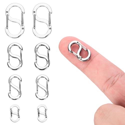 8 Stück Doppelt Öffnende Verkürzer-Verschlüsse, Halsketten Verschluss Edelstahl Armbandverbinder Halsketten Clip Verkürzer-Charm-Verschluss für Heimwerker Schmuckherstellung (4 Größen, Silber) 8 Stück Doppelt Öffnende Verkürzer-Verschlüsse, Halsketten Verschluss Edelstahl Armbandverbinder Halsketten Clip Verkürzer-Charm-Verschluss für Heimwerker Schmuckherstellung (4 Größen, Silber) von PEUTIER
