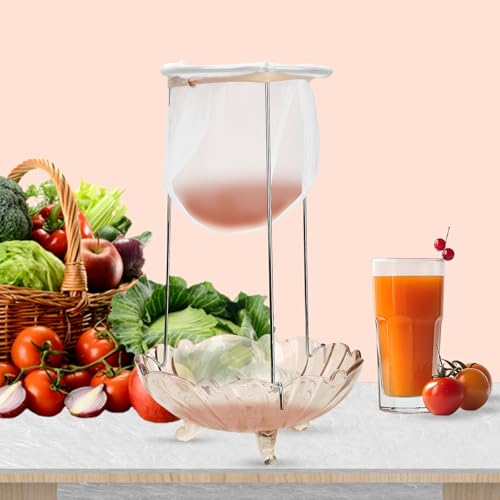 Gelee-Sieb-Set, Edelstahl Gelee Sieb Ständer mit 3 Netzfilterbeuteln Wiederverwendbar Gelee-Sieb-Ständer Kit zum Abseihen Saft Marmelade Obst Tee Milch Kaffee von PEUTIER