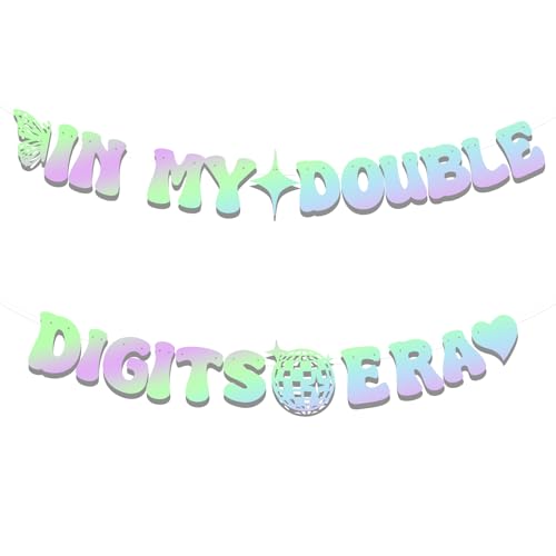 In My Double Digits Era Banner, Vorgespanntes Banner mit Zweistelligen Zahlen Banner zum 10 Geburtstag Heißes Geburtstagsparty Banner Geburtstagsdekorations Banner für Mädchen In My Double Digits Era Banner, Vorgespanntes Banner mit Zweistelligen Zahlen Banner zum 10 Geburtstag Heißes Geburtstagsparty Banner Geburtstagsdekorations Banner für Mädchen von PEUTIER