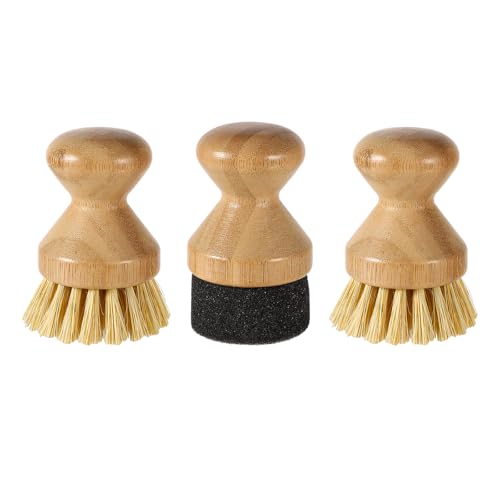 PEUTIER Öl-Wachs-Bürsten-Set für Schneidebretter und Holzplatten, inkl. 2 Scheuerbürsten aus Sisalfaser, Holzgriff, in der Farbe wie auf dem Bild gezeigt von PEUTIER