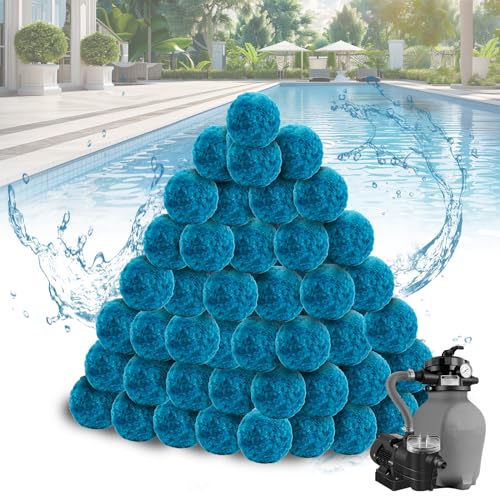 PEUTIER 1400g Pool Filterbälle, Wiederverwendbar Blau Pool Sandfilter Bälle Poolpumpe Sandfilter Bälle für Schwimmbecken Sandfilteranlagen (Entspricht 51,03kg Pool Filtersand) von PEUTIER