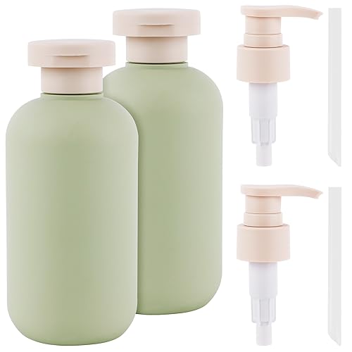 PEUTIER 2 Stück Quetschflaschen mit Klappdeckel und Pumpe, Kunststoff Quetschflaschen für Flüssigkeiten Shampoo und Spülung Quetschflasche Klein für Toilettenartikel von PEUTIER