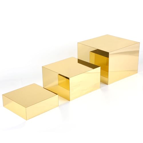 PEUTIER 3 Stück Buffet-Riser, 15,2x17,7x20,3cm Goldener Acryl-Lebensmittel-Riser Cupcake-Ständer Lebensmittel-Ausstellungsständer für Buffet-Tische Party-Buffet-Riser für Desserts Süßigkeiten PEUTIER 3 Stück Buffet-Riser, 15,2x17,7x20,3cm Goldener Acryl-Lebensmittel-Riser Cupcake-Ständer Lebensmittel-Ausstellungsständer für Buffet-Tische Party-Buffet-Riser für Desserts Süßigkeiten von PEUTIER