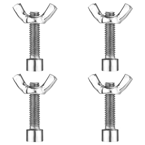 PEUTIER 4 Stück Fledermausnadeln für Töpferei, Inklusive 4 Stück 6x25mm Schrauben und 4 Muttern, Pottery Wheel Bat Pins aus Edelstahl Ersatz für Jeden Standard-Töpferscheibenkopf und Töpferschläger von PEUTIER