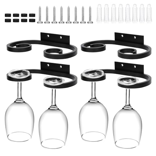 PEUTIER 4 Stück Weinglasaufhänger aus Metall, 17 x 9,7 cm Weinglashalter Hängend Weinglasregal Unter dem Schrank Aufbewahrungsorganisator für Stielgläser für Küche Bar PEUTIER 4 Stück Weinglasaufhänger aus Metall, 17 x 9,7 cm Weinglashalter Hängend Weinglasregal Unter dem Schrank Aufbewahrungsorganisator für Stielgläser für Küche Bar von PEUTIER