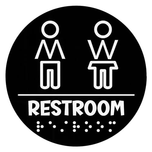 Unisex Toilettenschild mit Braille, 18cm Rund All Gender Toilettenschild Unisex Badezimmer Schild Selbstklebend mit Blindenschrift ADA Erhöhtes Braille Toilettenschild für Unternehmen Hotel Unisex Toilettenschild mit Braille, 18cm Rund All Gender Toilettenschild Unisex Badezimmer Schild Selbstklebend mit Blindenschrift ADA Erhöhtes Braille Toilettenschild für Unternehmen Hotel von PEUTIER