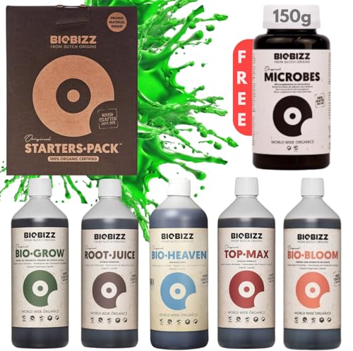 Starter Pack Biobizz Dünger Set | Pflanzendünger Starterset GrowSet Indoor | Naturdünger | Flüssiger + Mykorrhiza von PEV GROW