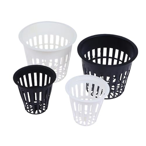 PEVAVFZMMY 10 Stück 2 Zoll 3 Zoll Pflanznetz Topf Soilless Net Basket Grow Orchideen Hydroponics Cups Schlitzkolonisationsbehälter(3INCH Black) von PEVAVFZMMY