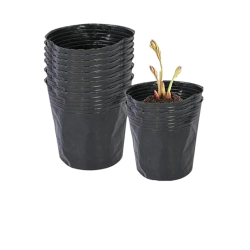 PEVAVFZMMY 100 STÜCKE Kunststoff Sämling Tasse Verdickt Kindergarten Töpfe Blumentöpfe for Gemüse Anbau Sämling Anbau Anlage Taschen Großhandel Blumentopf(15X13CM-100PCS) von PEVAVFZMMY