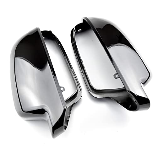 PEVAVFZMMY 2 Stücke Kohlefaser Stil Rückspiegel Shells Abdeckung Schutzkappe Auto Styling Shell Seitenspiegel Shell Covers for A3 A4 A5 B8.5 Rückspiegel(Bright Black) von PEVAVFZMMY