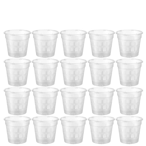 PEVAVFZMMY 20/1x Meshpot Klar Kunststoff Orchidee Töpfe Wurzel Kontrolle Atmungsaktiv Wachstum Blumentopf for Drainage Loch Garten Desktop Orchidee Topf(20PCS) von PEVAVFZMMY